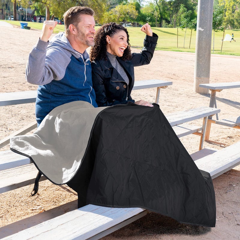 BRAWNTIDE Large Outdoor Waterproof Blanket - Extra Thick Fleece, Warm, Windproof, Sandproof, Ideal for Camping, Picnics, Grass, Stadiums, Travel, Hiking, Pets, Dogs, Concerts, Car, SUV, Truck (Black) - Image 5